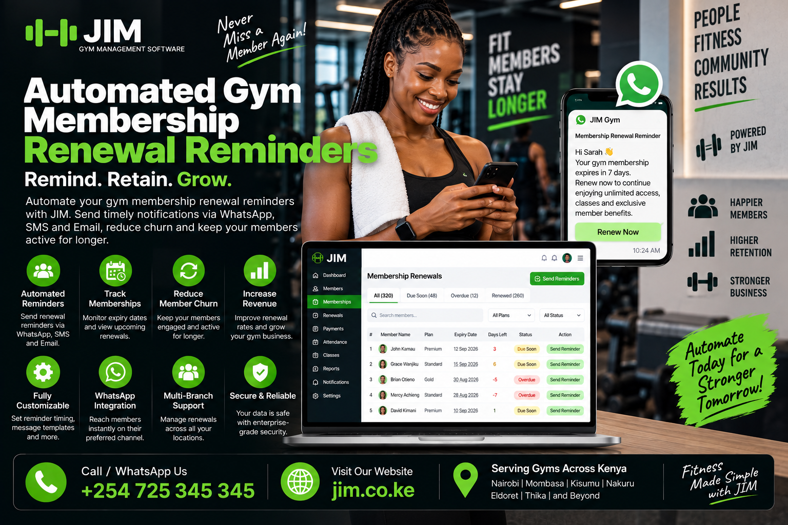 Automated Gym Membership Renewal Reminders