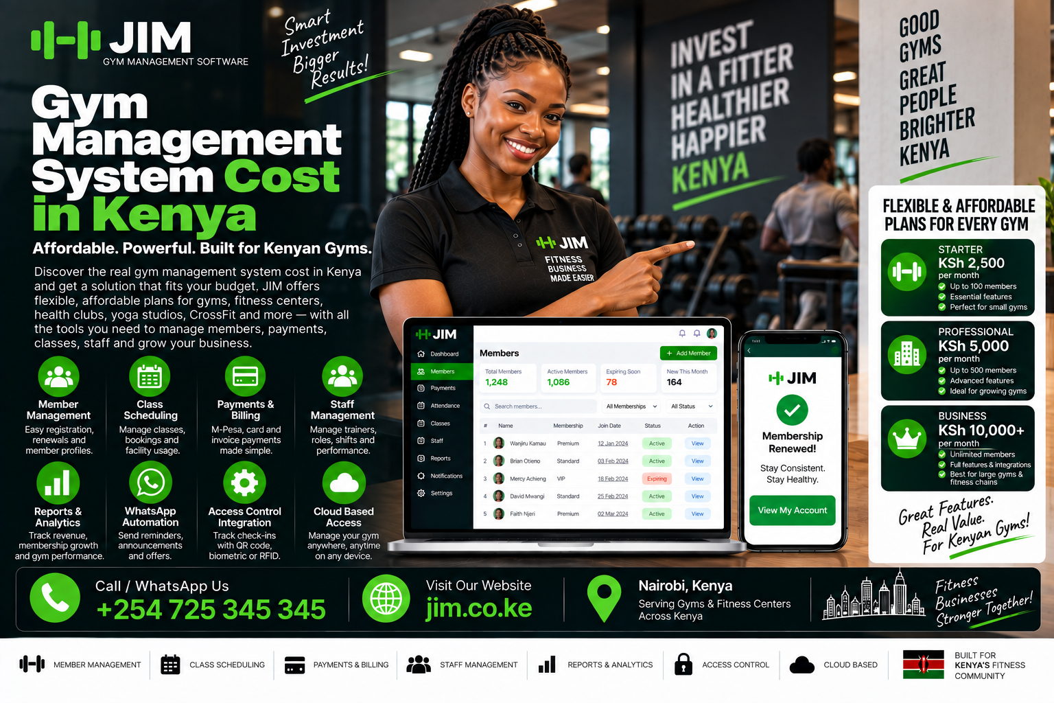 Gym management system cost in Kenya 