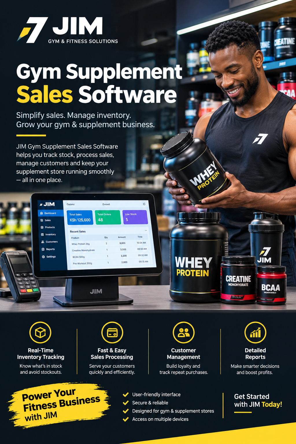 Gym supplement sales software